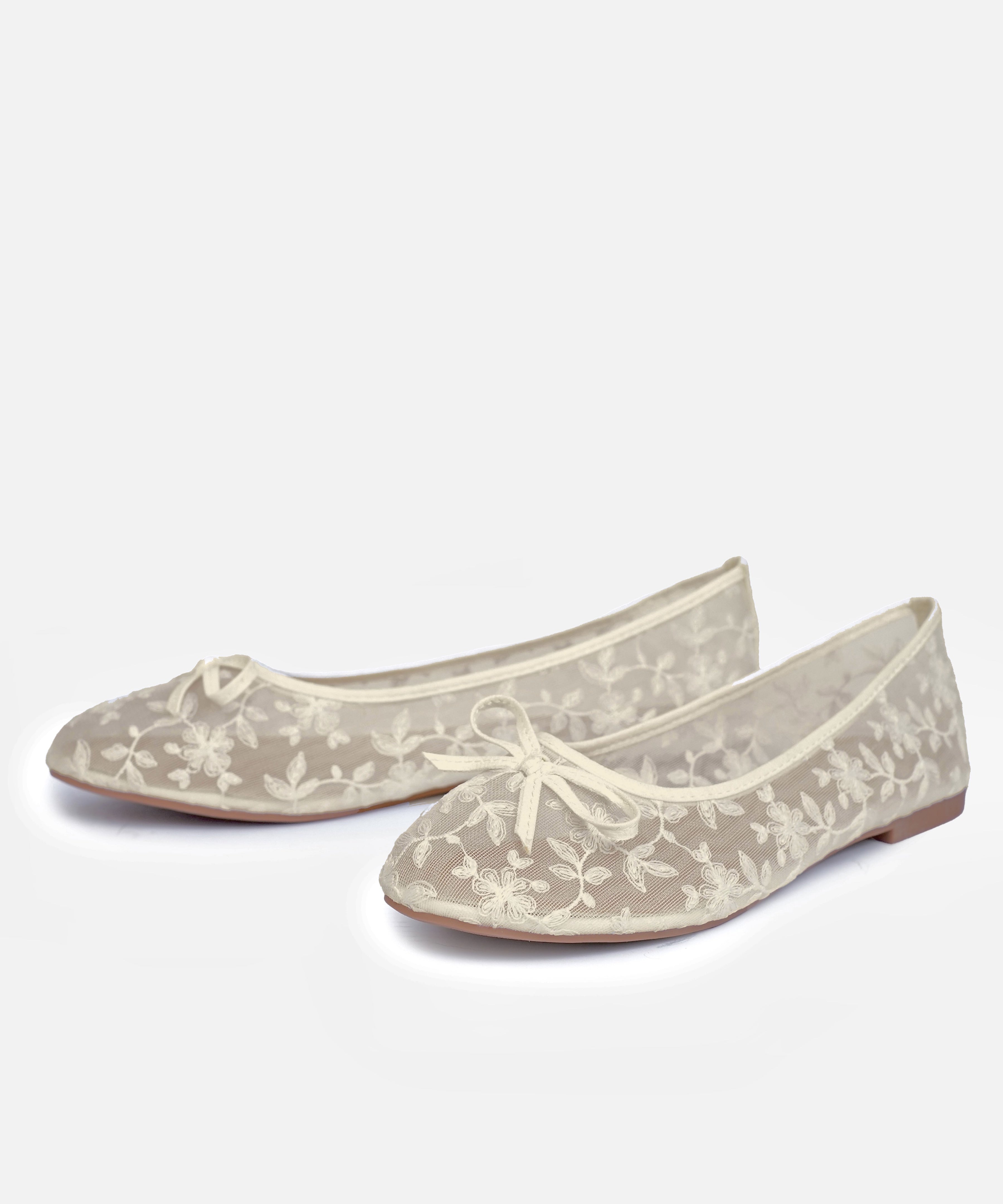 Floral Lace Ballerina Flats