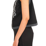 Contrast-embroidered Vest