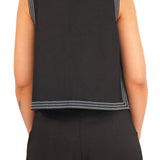 Contrast-embroidered Vest