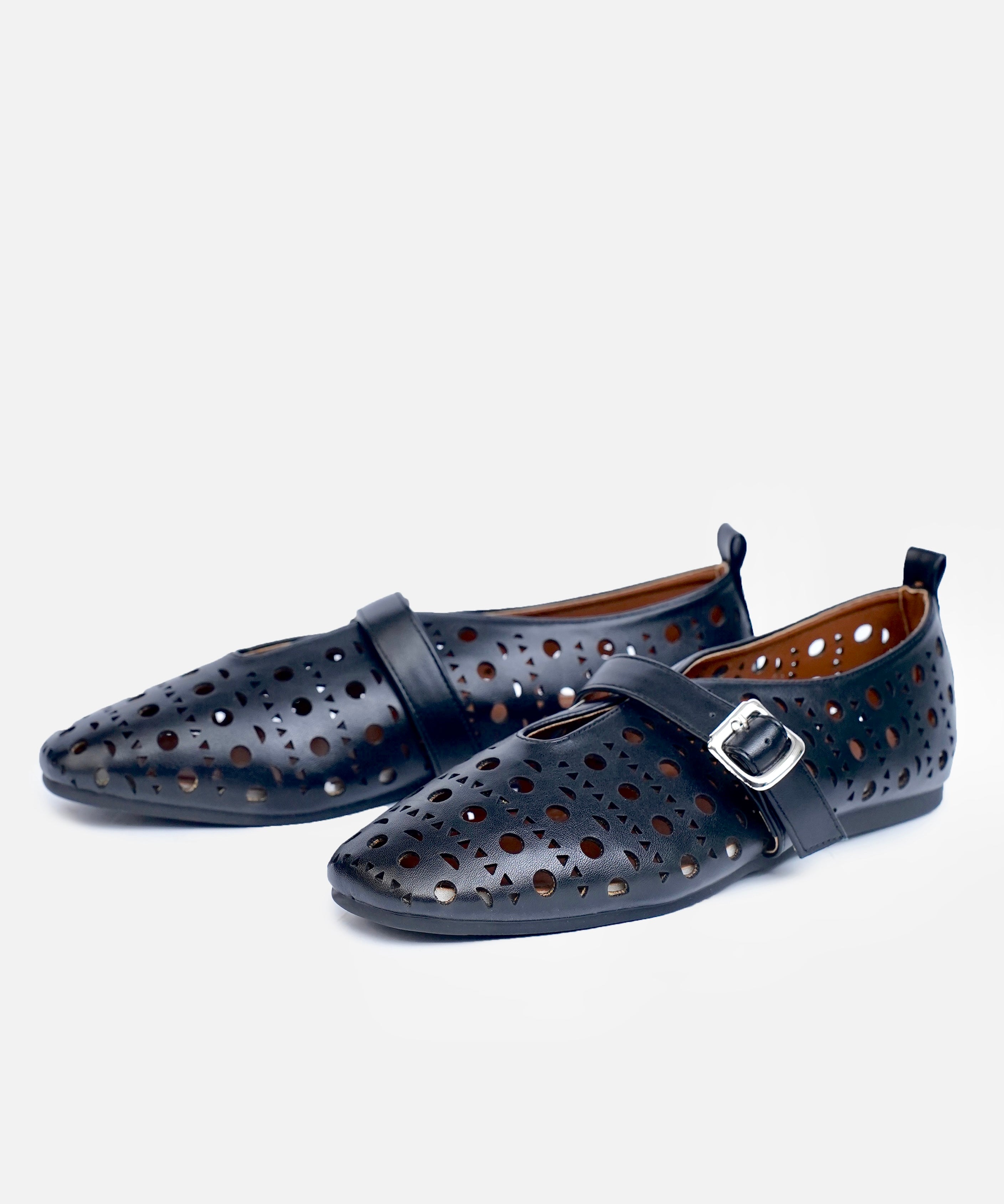Laser-Cut Mary Jane Flats