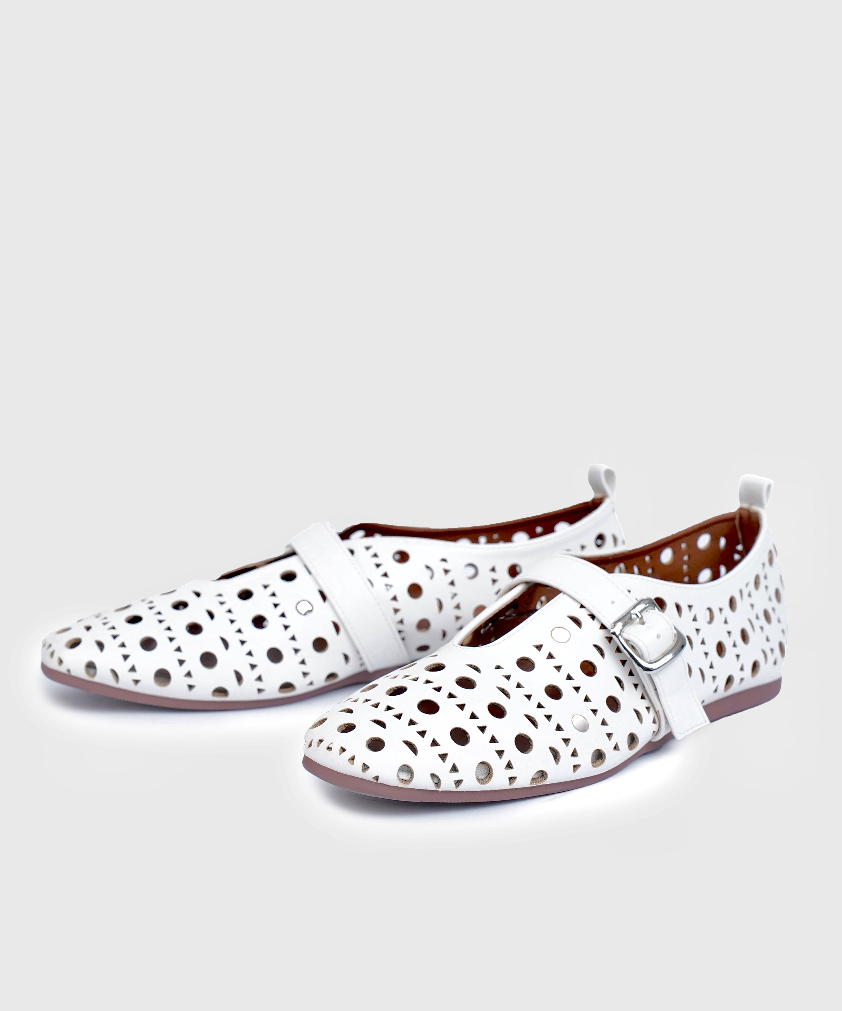 Laser-Cut Mary Jane Flats