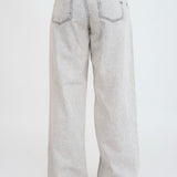 High-Rise Acid Wash Straight-Leg Jeans