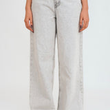High-Rise Acid Wash Straight-Leg Jeans