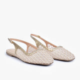 Mesh Slingback Flats