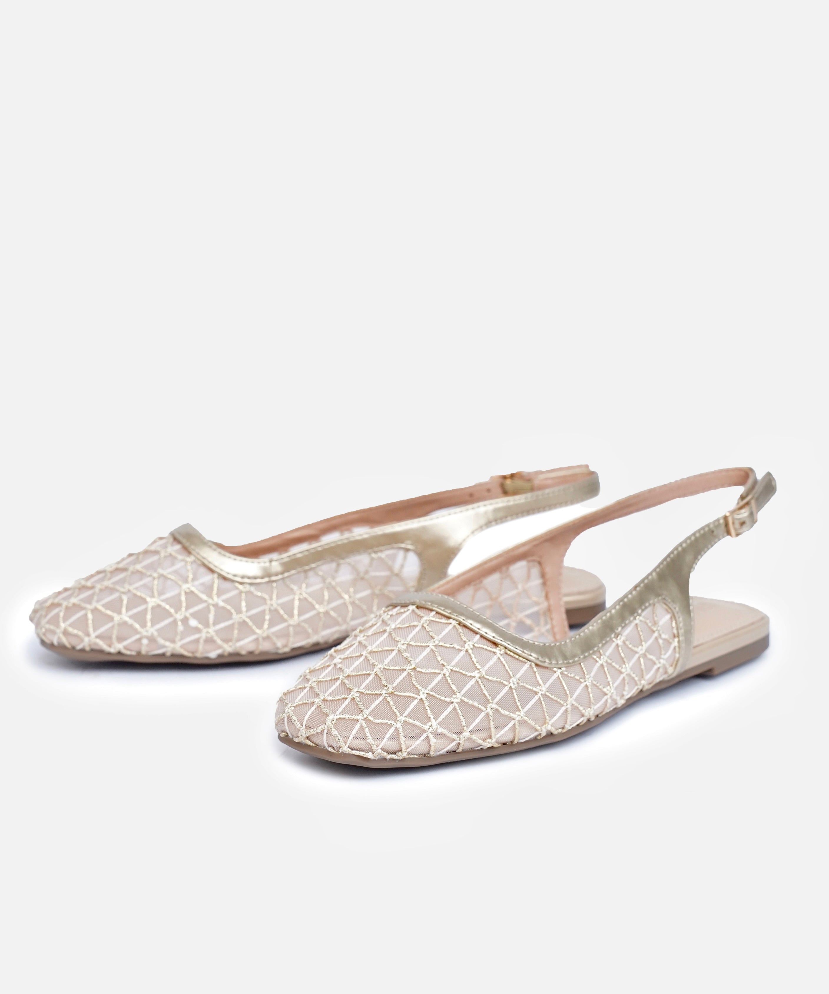 Mesh Slingback Flats