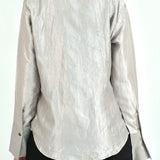 Crushed Silk-Finish Satin Blouse