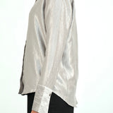 Crushed Silk-Finish Satin Blouse