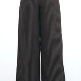 Pinstripe Belted Wide Pants