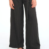 Pinstripe Belted Wide Pants
