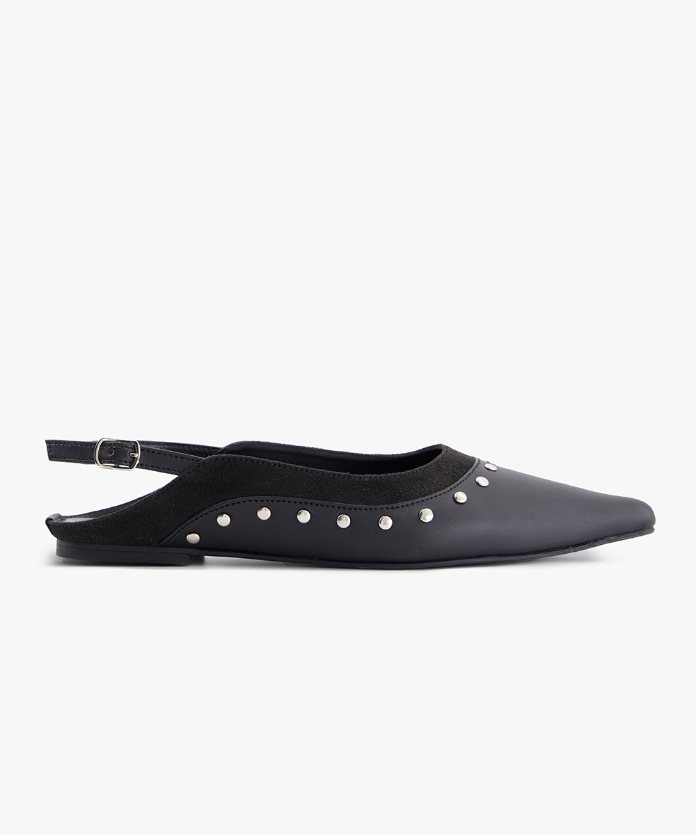Studded Slingback Flats