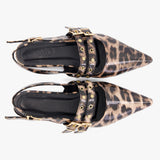 Leopard Print Cross-Strap Flat