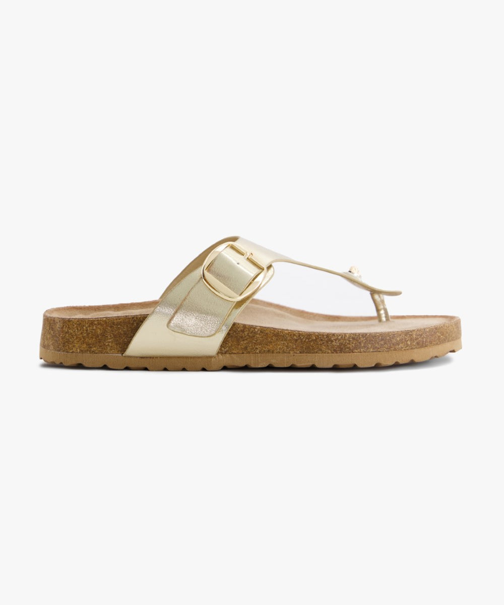 Leather Toe Loop Flats