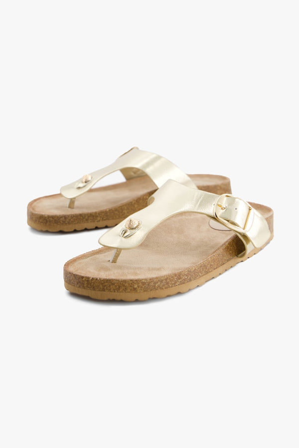 Leather Toe Loop Flats