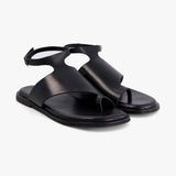 Faux Leather Toe Loop Flats