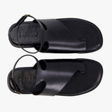 Faux Leather Toe Loop Flats