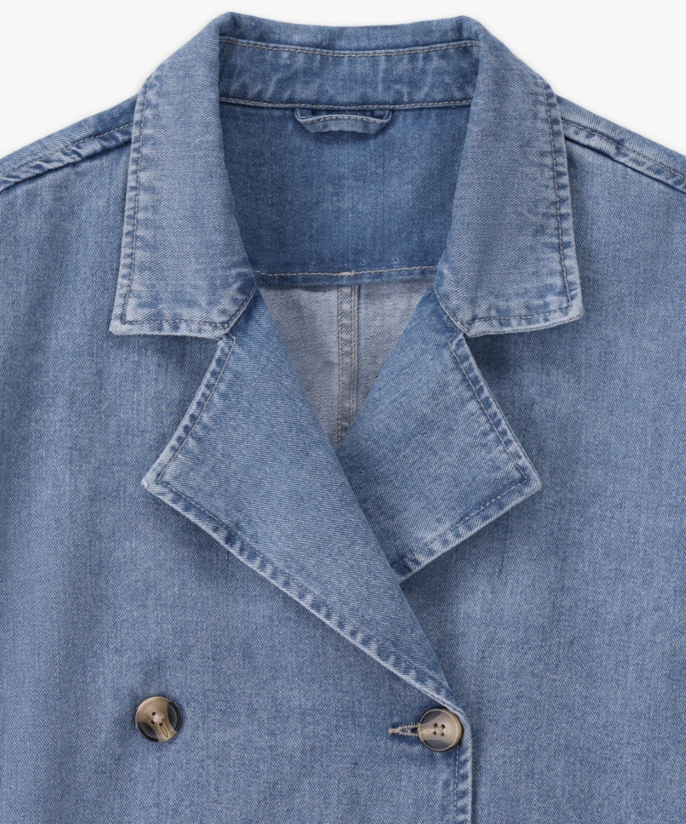 Double Breasted Denim Jacket